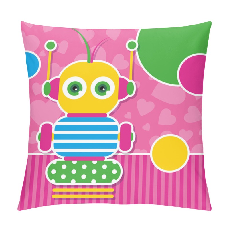 Personality  Cute Robot Greeting Card Pillow Covers