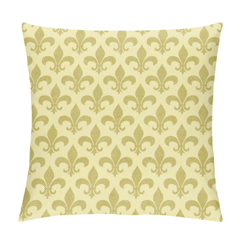 Personality  Yellow Fleur De Lis Textured Fabric Background Pillow Covers