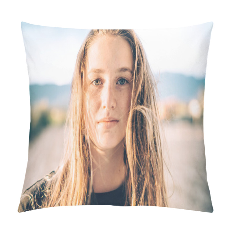 Personality  Portrait Of Teen Girl Pillow Covers