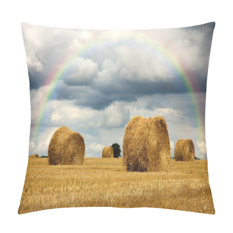 Personality  Harvest Strorm With Rainbow Pillow Covers