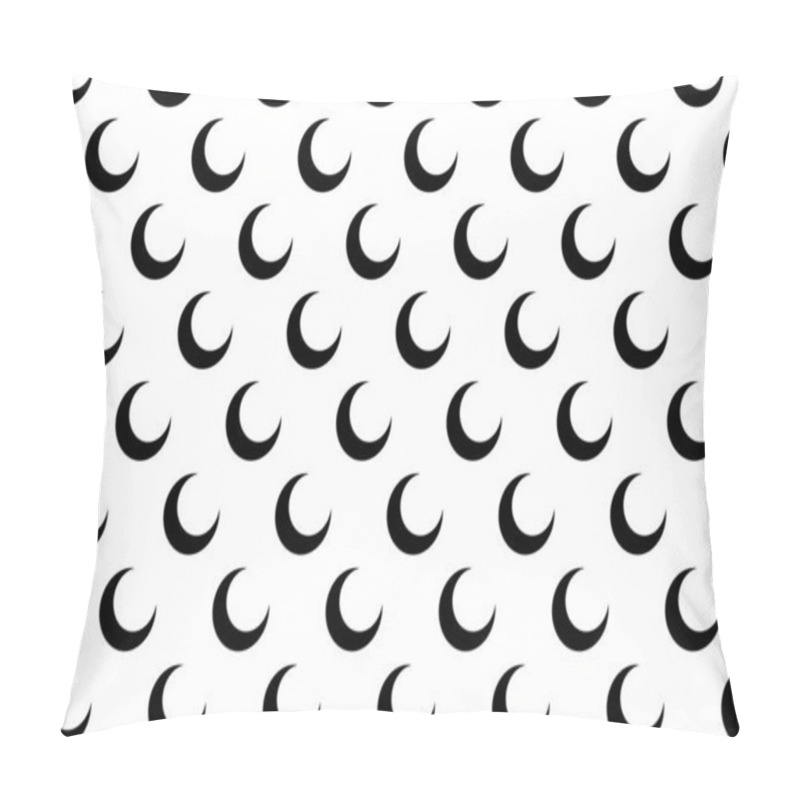 Personality  Crescent Moon Pattern . Seamless Pattern With Black Crescent Moon . Crescent Moon Background . Vector Illustration Pillow Covers