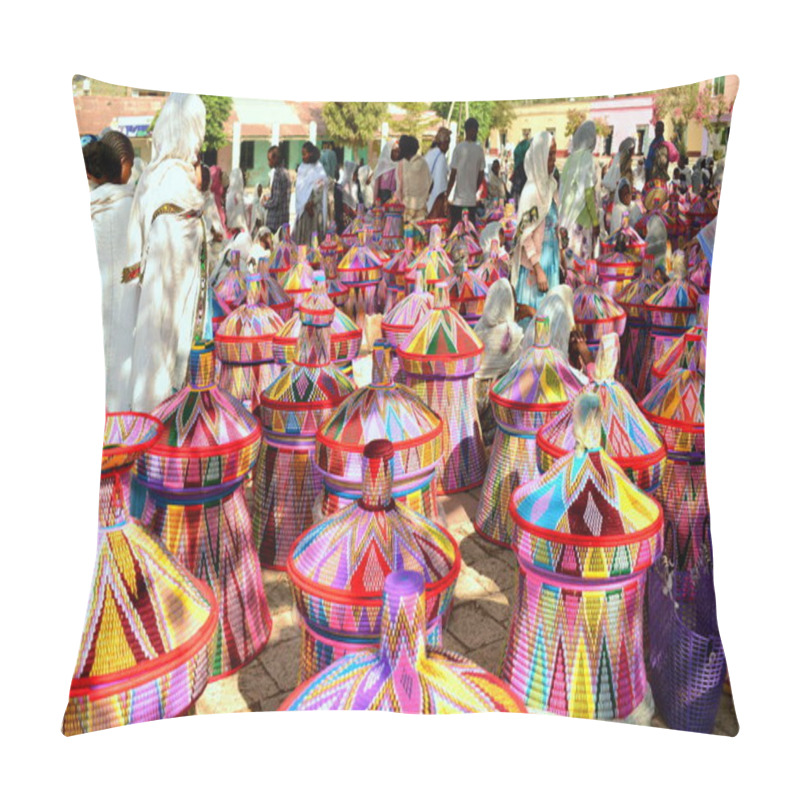 Personality  ETHIOPIA,AXUM, Weekly Basket Market Pillow Covers