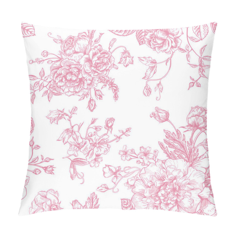 Personality  Pattern With Bouquet Of  Flowers. Pillow Covers