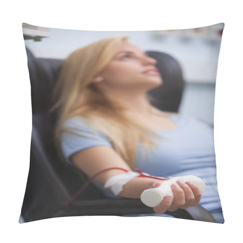 Personality  Woman Sitting Back While Getting Dialysis Pillow Covers