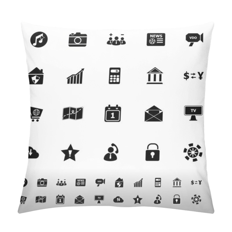 Personality  Smart Phone Icons On White Background Pillow Covers