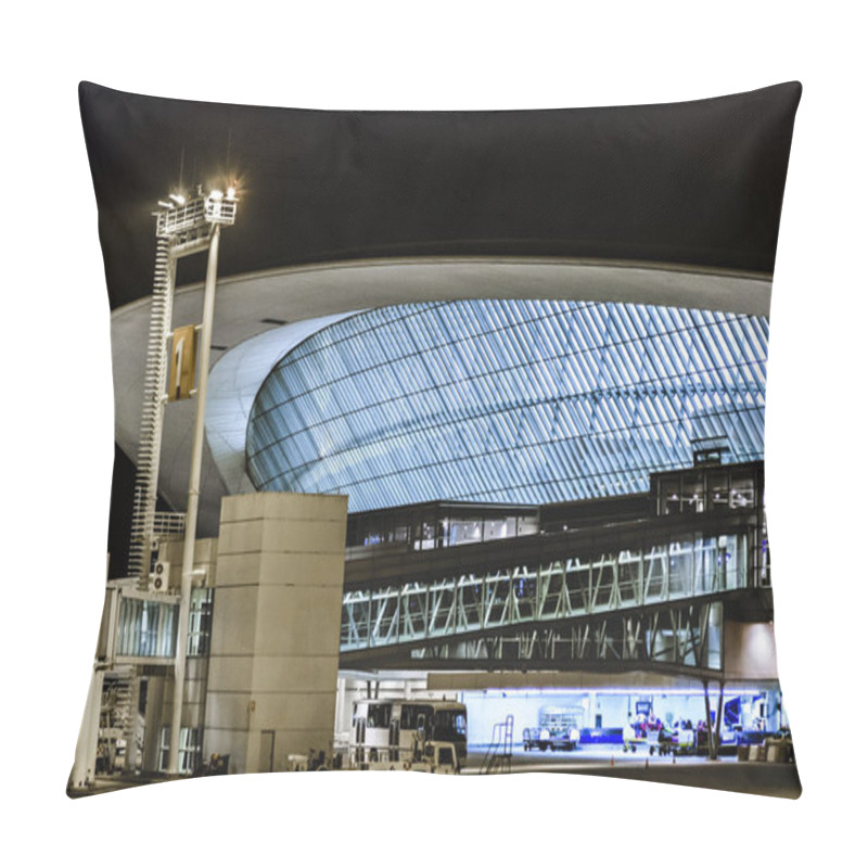 Personality  Montevideo Airport Facade Night Scene Pillow Covers