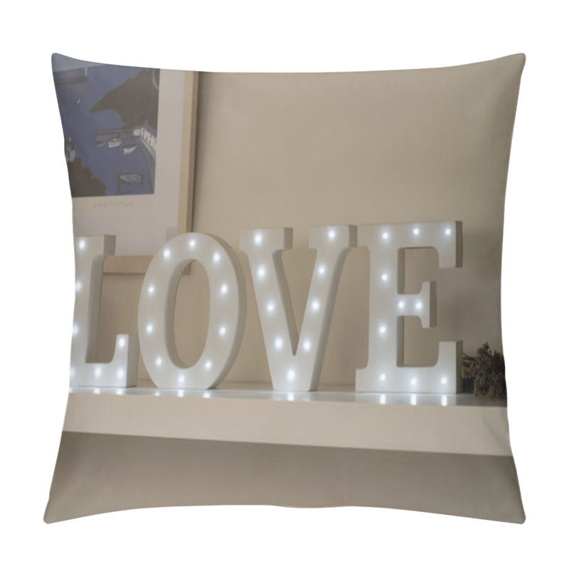 Personality  LED Embedded Decorative Letters That Spell LOVE Pillow Covers