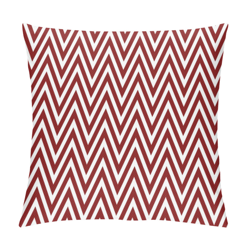 Personality  Thin Dark Red And White Horizontal Chevron Striped Textured Fabr Pillow Covers