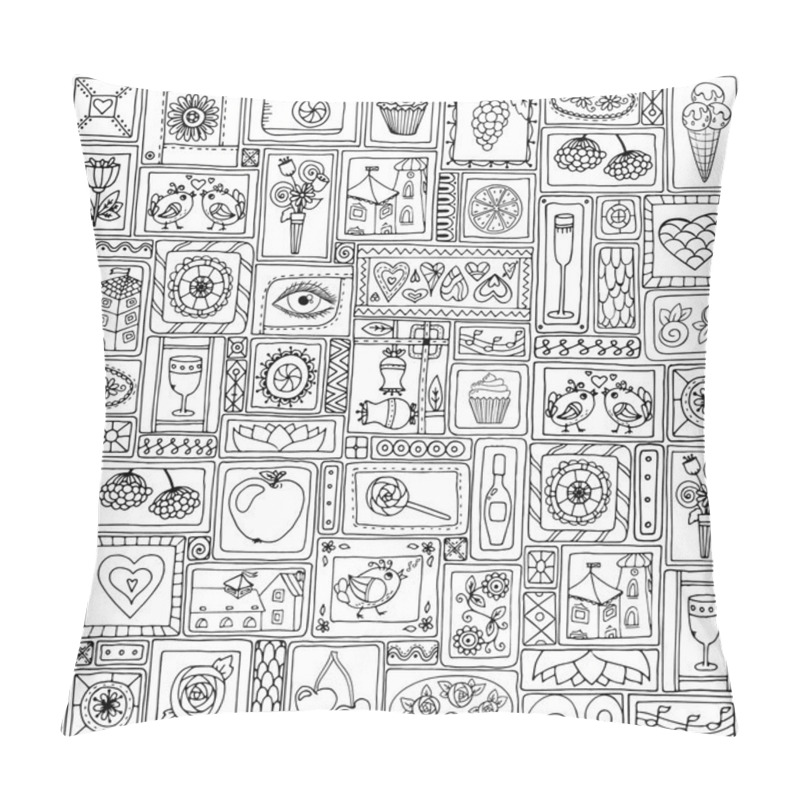 Personality  Geometric Love And Fruits Seamless Pattern. Pillow Covers