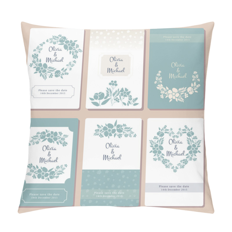 Personality  Invitation Card Template With Flower Motives Pillow Covers