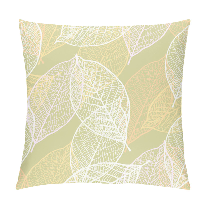 Personality  Seamless Ornamental Pattern With Leaves Pillow Covers