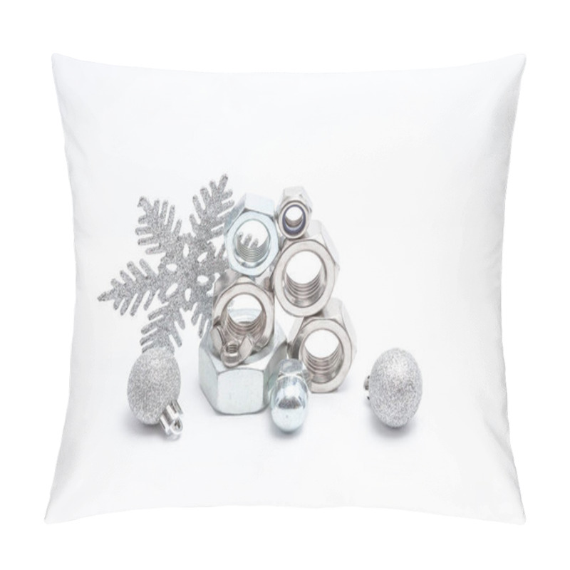 Personality  Several Iron Bolts And Christmas Balls Pillow Covers