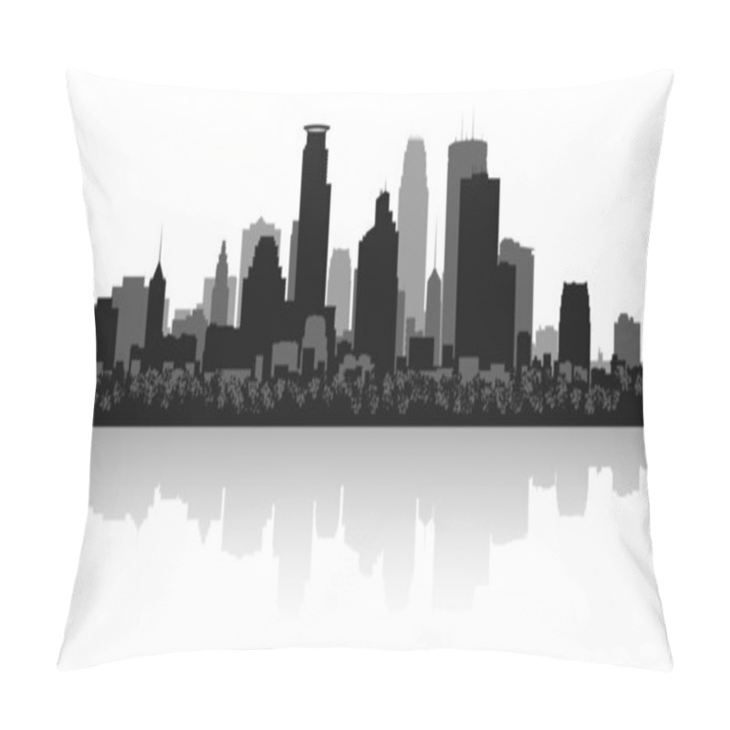 Personality  Minneapolis City Skyline Silhouette Pillow Covers