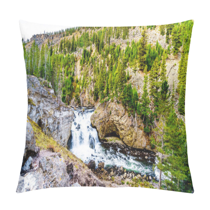 Personality  Waterfall In The Firehole River At The Firehole Canyon Road In Yellowstone National Park, Wyoming, United States Pillow Covers