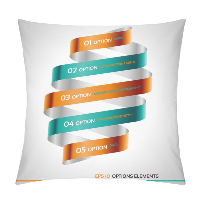 Personality  Modern Zigzag Infographic, Steps Paper Strip Template. Pillow Covers