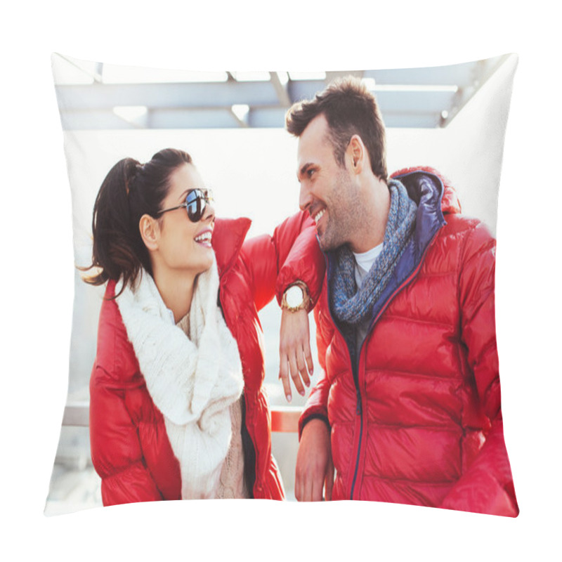 Personality  Happy Couple Enjoying Time Together Pillow Covers