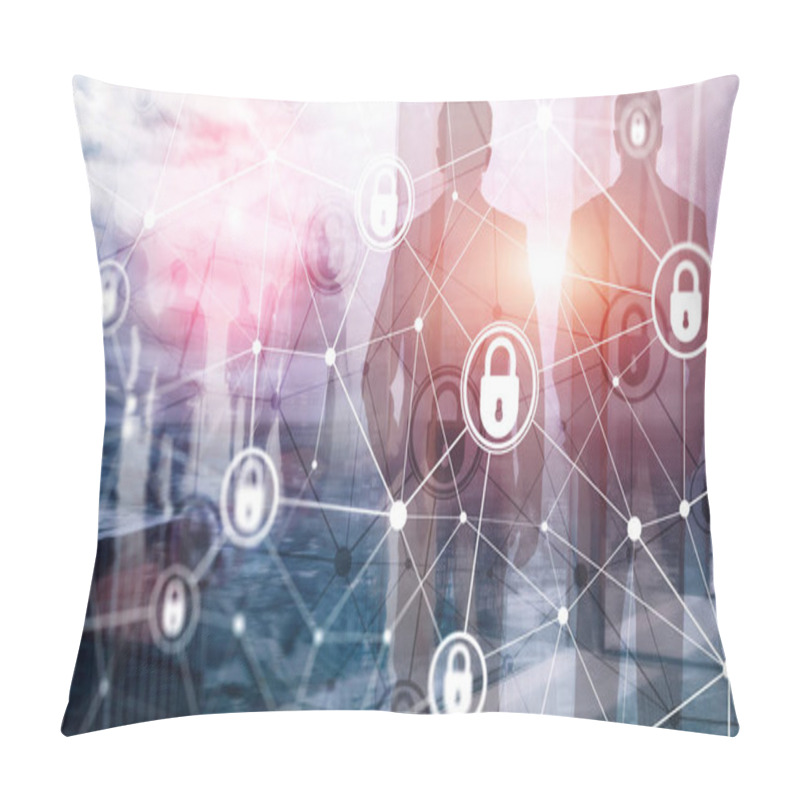 Personality  Cyber Security, Information Privacy, Data Protection Concept On Modern Server Room Background. Internet And Digital Technology Concept. Pillow Covers