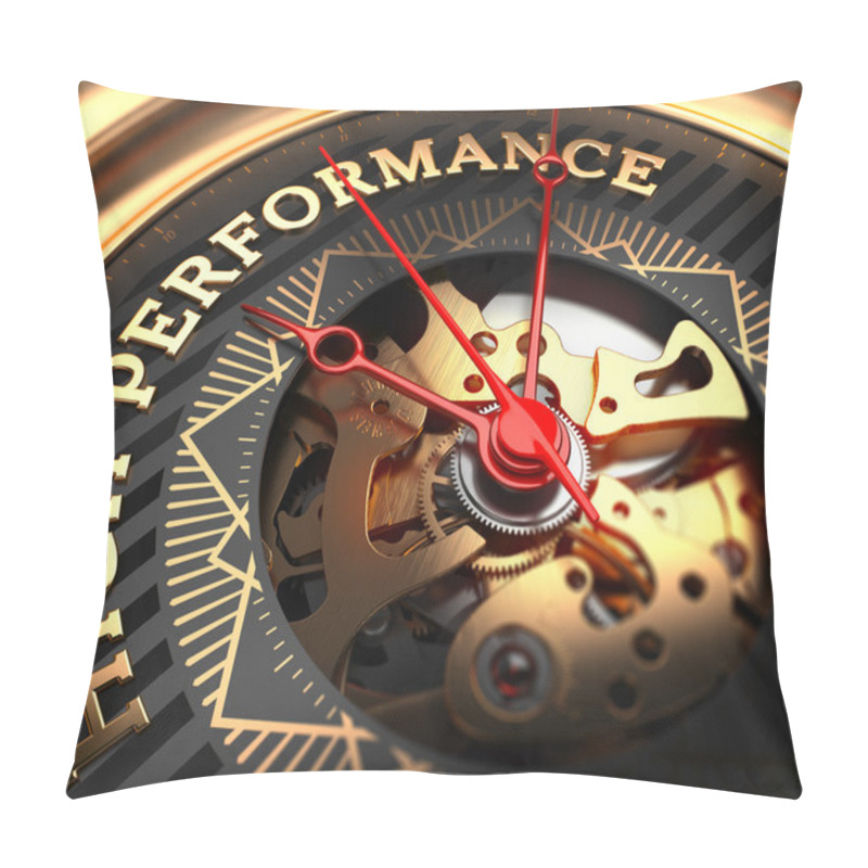 Personality  High Performance On Black-Golden Watch Face. Pillow Covers