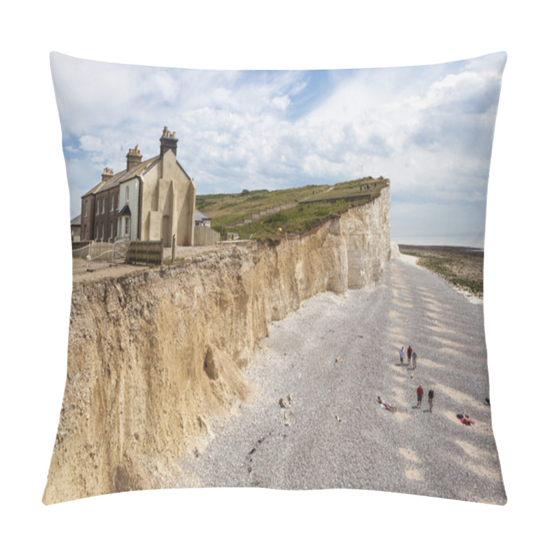 Personality  The Cliffs And Lighthouse At Beachy Head On The South Coast Of England. Pillow Covers