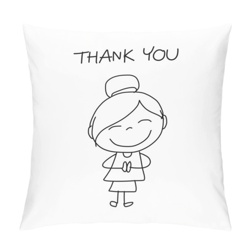 Personality  Little Girl Says Thank You Pillow Covers