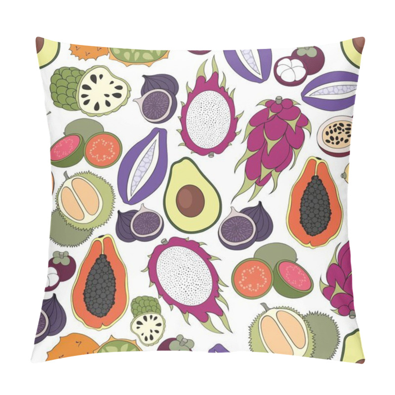 Personality  Exotic Fruits. Vector Seamless Pattern Pillow Covers