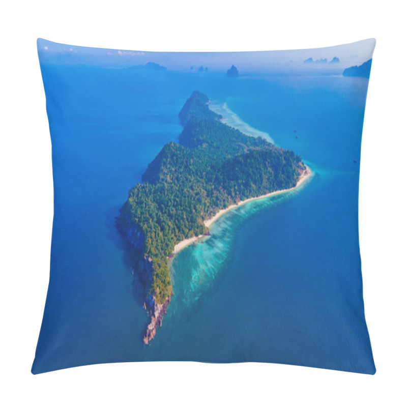 Personality  Drone View At The Beach Of Koh Kradan Island In Thailand, Aerial View Over Koh Kradan Island Trang Pillow Covers