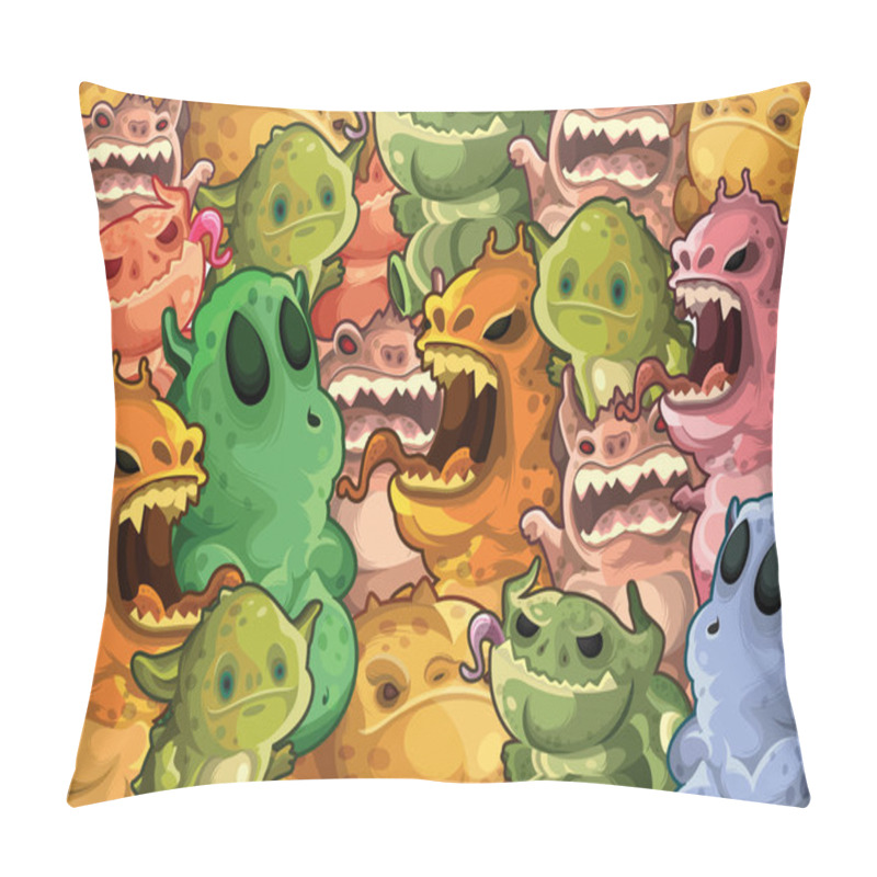 Personality  Cute Monsters Pattern Background Pillow Covers