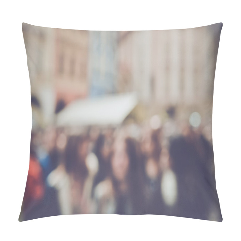 Personality  Blurred Tourists In Prague Pillow Covers