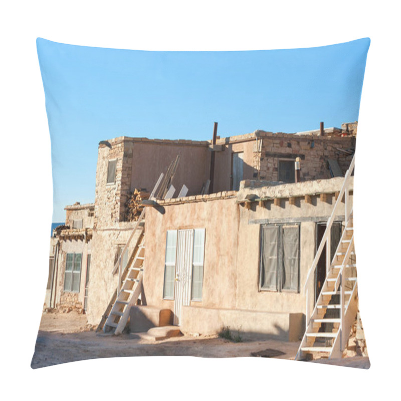 Personality  Traditional Adobe Houses In Acoma Pueblo, Native American Reservation Near Albuquerque, New Mexico Pillow Covers