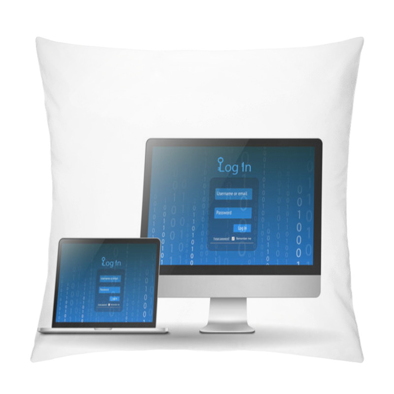 Personality  Vector Login Template Pillow Covers