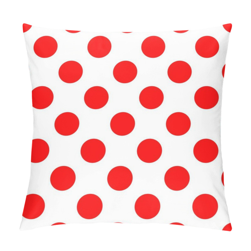 Personality  Tile Vector Pattern With Big Red Polka Dots On White Background Pillow Covers