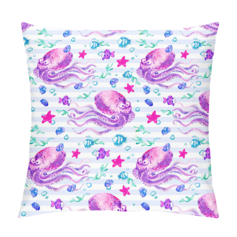 Personality  Octopus And Other Marine Inhabitants Pillow Covers