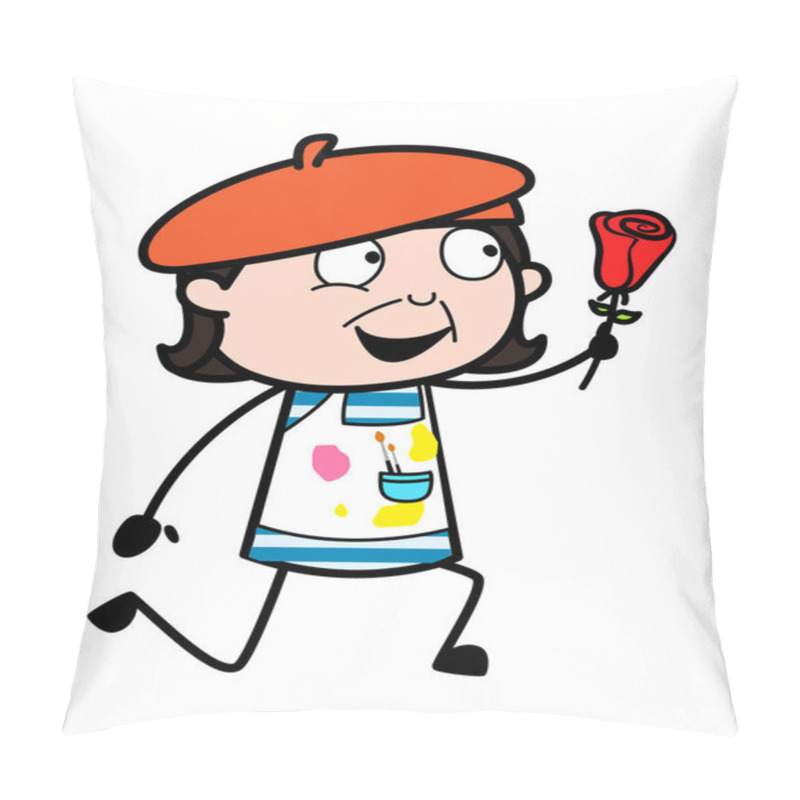 Personality  Cartoon Artist Proposing Illustration Pillow Covers