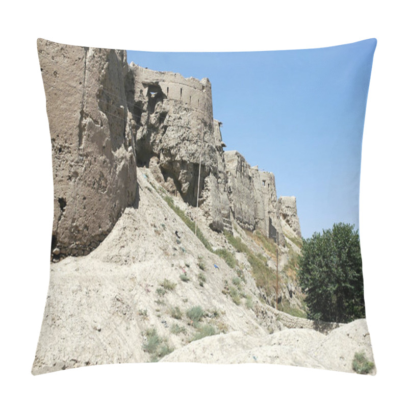 Personality  The Wall Of Ghazni Citadel In Ghazni, Afghanistan. This Crumbling Defensive Wall Is The Remains Of A Large Historical Fortress From An Ancient Walled City. City Wall In Ghazni, Central Afghanistan. Pillow Covers