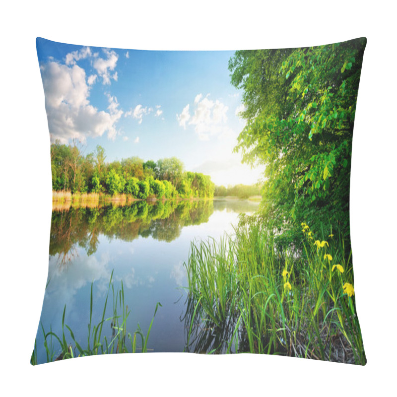 Personality  Trees By Calm River Pillow Covers