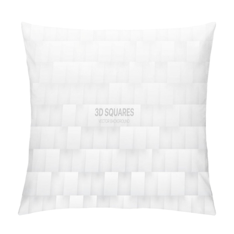 Personality  3D Vector Squares Tech White Abstract Background Pillow Covers