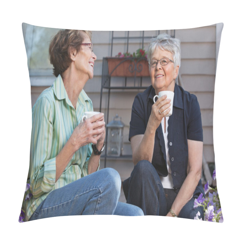 Personality  Women Having Cup Of Tea Pillow Covers