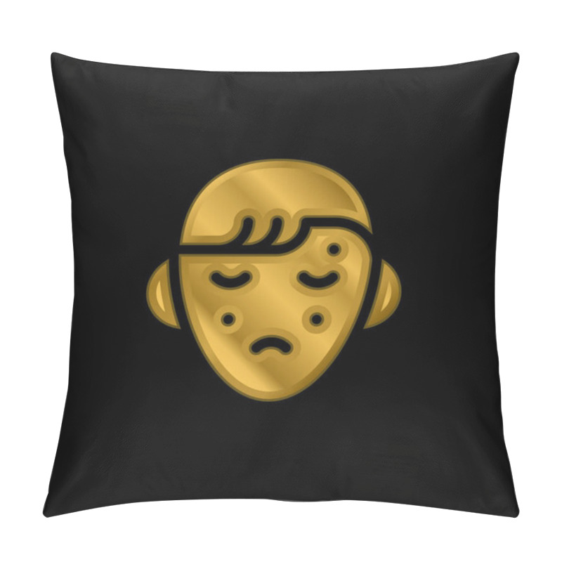 Personality  Acne Gold Plated Metalic Icon Or Logo Vector Pillow Covers