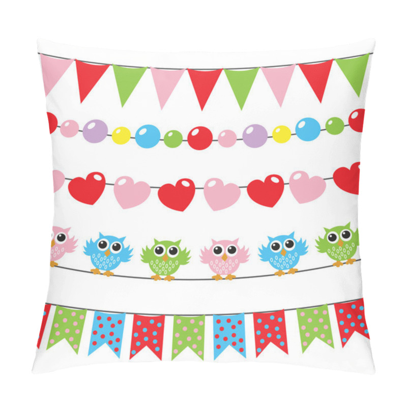 Personality  Banners Owls Flags Hearts Pillow Covers