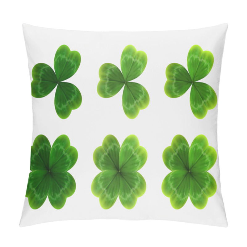 Personality  Set Of Green Leaves Of Clover Pillow Covers