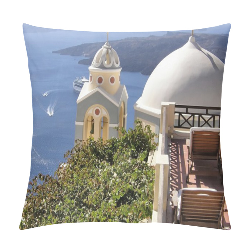 Personality  Church Domes In Greece Pillow Covers