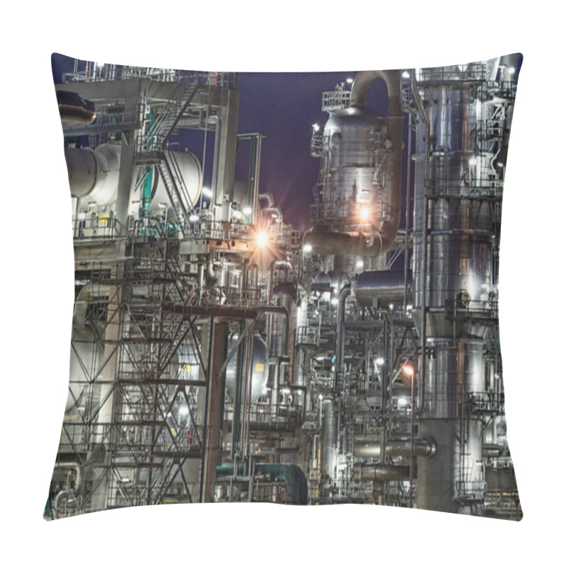 Personality  Pipe Work Of An Oil Refinery Plant. Pillow Covers