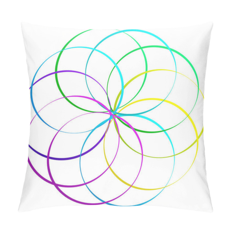 Personality  Interlocking, Interlace Circles Circular Geometric Icon, Logo Pillow Covers