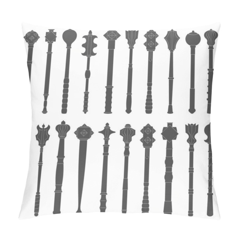 Personality  Vector Monochrome Icon Set With Ancient Battle Maces For Your Project Pillow Covers