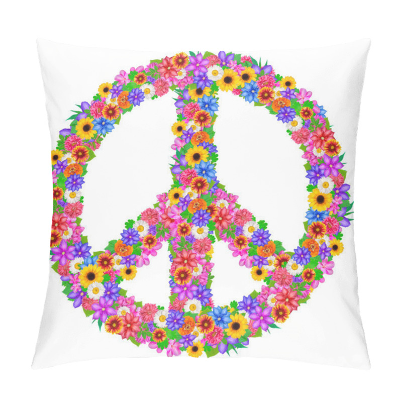 Personality  Floral Peace Symbol Pillow Covers