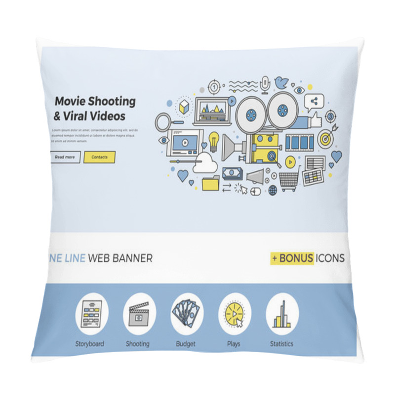 Personality  Viral Video Marketing Icons Pillow Covers