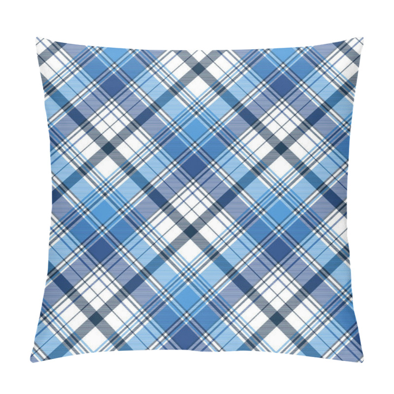 Personality  Blue Diagonal Abstract Plaid Seamless Pattern Pillow Covers