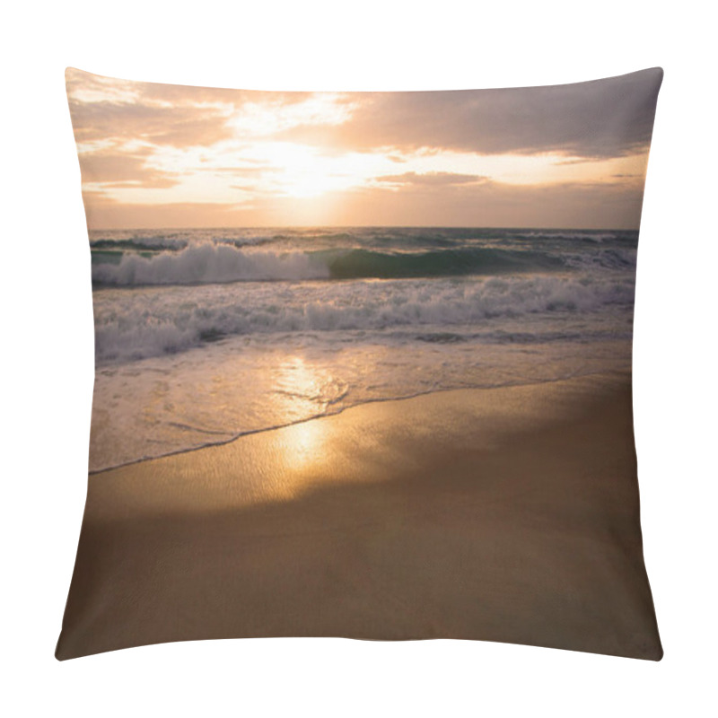 Personality  Beautiful Sunset On Tropical Beach. The Surf Pounds The Shore. Karon Beach, Phuket, Thailand Pillow Covers