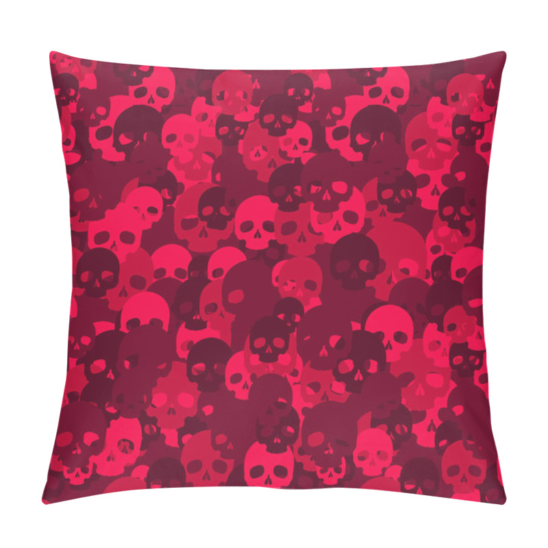 Personality  Skull Camo Seamless Pattern. Red Camouflage. Vector Background For Your Design. Pillow Covers