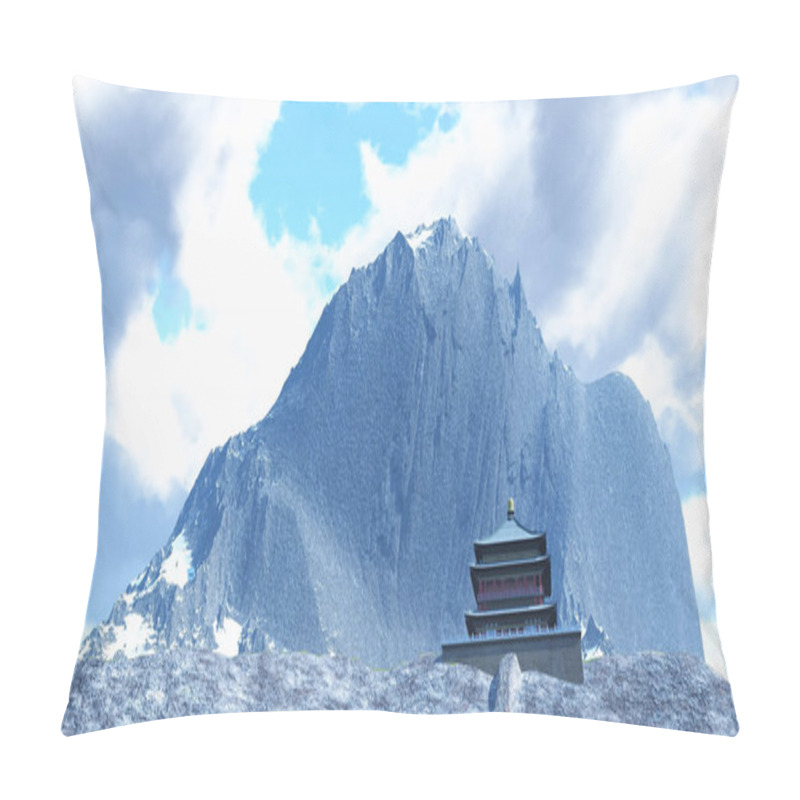 Personality  Sun Temple - Buddhist Shrine In The Himalayas 3d Rendering Pillow Covers